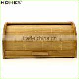 Food Safe Bamboo Bread Box With Roll Top Cover/Bread Storage Bin/Homex_FSC/BSCI Factory thumbnail-1