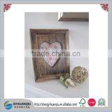 Distressed Wooden Heart Photo Picture Frame With Back Stand thumbnail-1