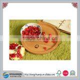 VINTAGE ROUND OVAL WOODEN DIP SNACK SERVING TRAY 12" DIAMETER thumbnail-3