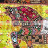 Indian Old Fabric Wall Decor With Horse Figure - Handworked Cotton Fabric Patchwork Wall Hanging Tapestry thumbnail-3