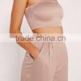 Wholesale Two Piece Set Sexy Crop Top and Wide Leg Trousers for Women thumbnail-5