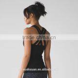 100% Cotton Plain Black Running Vest for Women thumbnail-3