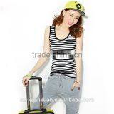 Plain Stripe Ladies Tank Tops 2017 Women T-shirt thumbnail-3