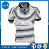Polo Shirt Men Custom Stripe Short Sleeve 100% Cotton thumbnail-1