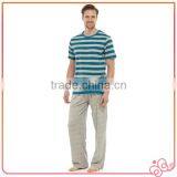 Summer 100%cotton Stripe Jersey Sleepwear for Men thumbnail-1