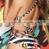 Ladies Flower and Triangle One Piece Swimwear thumbnail-4