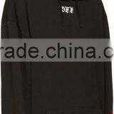 French Terry Hoodie at Hood Text Emdroidery Printed in White at Frontrib Knit Cuff Rib Knit Hem Tonal Stitching 100% Cotton thumbnail-2