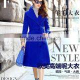 100% hand made cool blue winter women coat