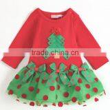 new girls christmas dress fashion long sleeve girls christmas tree red dress child clothes