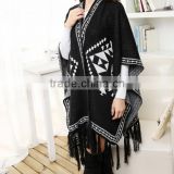 fashion pattern full fringed women geometric pattern shawls