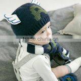 TC17007 New Arrival Cute Baby Winter Hat Scarf Gloves Sets High Quality Knitted Scarf Beanie Gloves Set Wholesale thumbnail-4