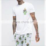 Wholesale New Printed Men Short Sleeve Tops And Long Pants Summer Pajamas thumbnail-3