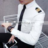 Man Air Line Pilot Uniform Shirt White and Black Pilot Shirt Long Sleeve Pilot Shirts thumbnail-3
