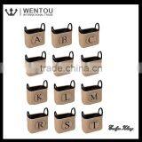 Wholesale Monogramed Burlap Storage Bin With Handles thumbnail-1