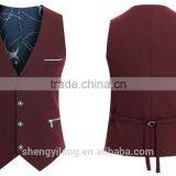 Stylish Classical Chest Pocket Suit Vest / Slim Fit Suit Vest/Back Textured Belt Suit Vest T161208 thumbnail-3
