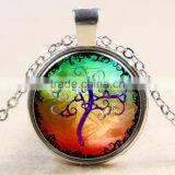XP-TGN-LT-169 Wholesale Mandala Time Diy Image Gemstone Round Family Tree Cabochon Necklace With Popular Accessories thumbnail-2
