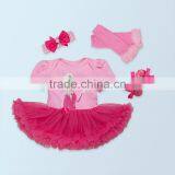 Headband+ Tutu Romper+leg Warmer+shoes Summer Season 4pcs Baby Girls Outfit Set
