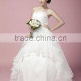 Ball Gown Bridal Dress Bowl Gown Straight Neck Straplesss Front Opened Ruffle Wedding Dress AS27702 thumbnail-2