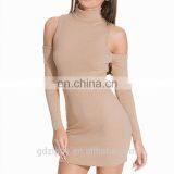 Pink Drape Side Halter Neckline Fashion Woman Dress thumbnail-2