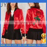 American Europe Style Outdoor Clothing Girl Women Embroidered Zipper Winter Wears Red Color thumbnail-1