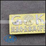 Free Sample Gold Color Custom Design Metal Embossed Aluminum Label Used for Furnitures thumbnail-2