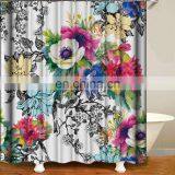 I@home Ready Made Modern Digital Printing 3d Burlap Flower Colorful Shower Curtain Waterproof thumbnail-5