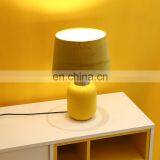High Quality Custom Cheap Yellow Matt Nightstand Lamps Ceramic for Hotel Bedroom thumbnail-6