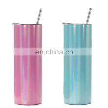20oz Ready to Ship Glitter Stainless Steel Double Walled Reusable Skinny Customized Sublimation Tumbler thumbnail-4