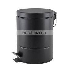 Simple Design 5L/12L Powder Coating Pedal Bin Black and White Household Stainless Steel Trash Can