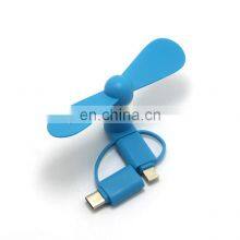Custom Free Logo Portable 3 in 1 Type C Small USB Cooling Mini Cell Phone Fan thumbnail-4