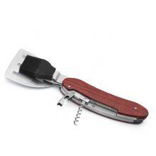Multifunction BBQ Tools -Knife,Spatula,Silicone Basting Brush,Fork,Jar Opener and Wine Cork Screw thumbnail-5