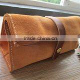 Handmade Cow Leather Cosmetic Organizer Bag Large Capacity Clutch Pen Bag for Travel thumbnail-2