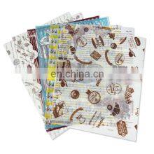 Custom Printed Food Grade PLA Greaseproof Paper Butter Packaging Specialty Paper Burger Sandwich Wrapping Corn Paper