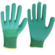 13Gauge Polyester Liner Wave Crinkle Latex Half Coated Gloves Latex 3/4 Coated Working Gloves Rubber Coated Gloves