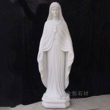 Statue of the Virgin Mary Life Size White Sculpture Marble