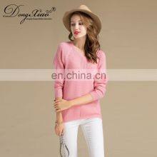 Cozy Crew Neck Woman Sweaters Long Sleeve Knitted 100% Cashmere Pullover Sweater thumbnail-4