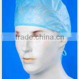 Disposable PP Non Woven Surgical Doctor Caps With Ties for Female and Male White Blue Green