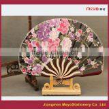 2015 Shell Shape Advertising Gift Customized Bamboo Fabric Folding Hand Fan thumbnail-1