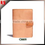 High Quality Waxed Flesh Leather with Button Book Holder Card Holder