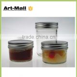 hot 2016 Promotional wholesale small glass jars with metal lids