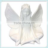 Unpainted ceramic fairy figurine