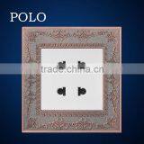 2015 Hot New Design PC Material Wall Socket High Quality Double 2 Pin Socket