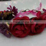 Women Girls Artificial Flower Headband Tiara Crowns Garland Wedding Bride for Girls thumbnail-6