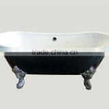 72" Cast Iron Double Slipper Classic Bathroom Soaking Bath W/o Drillings thumbnail-2