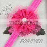 Lovely Flower Elastic Hair Rubber Band With Pearls thumbnail-4