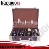 4 Slots pu Wine Storage Box,pu Leather Wine Box With Handle,hot Popular Leather Wine Box