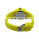Lovely Girls Yellow Color Silicone Bracelet Watch With Pink Printing Pattern Dial thumbnail-2