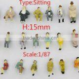 Artificial Model Human Figure,HO Scale Sitting Model Tree, Model Figure in Resin Plastic , Building Model Color Figure for 1/87 thumbnail-2