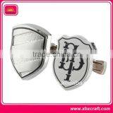 Polished and Ornament Silver Plated Cufflinks thumbnail-1