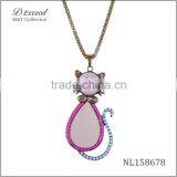 2016 New Arrival Funny Cat Necklace Pendant Jewelry